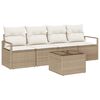 vidaXL Set di divani 5 pz 4-Numero di posti Beige e Crema polyrattan