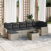 vidaXL Set Divano da Giardino 8pz con Cuscini Grigio Chiaro Polyrattan