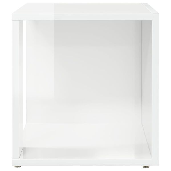 vidaXL Tavolino Bianco Lucido 33x33x34,5 cm in Truciolato