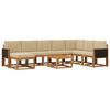 vidaXL Set di divani da esterno con cuscino 9 pcs Naturale e Beige