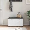 vidaXL Panca per ingresso con cuscino con porta Bianco 80 x 46 x 46 cm
