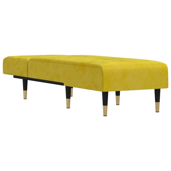 vidaXL Chaise Longue in Velluto Giallo