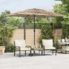 vidaXL Ombrellone Giardino LED e Palo in Acciaio Marrone 300x200x250cm