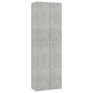 vidaXL Armadio da Ufficio Grigio Cemento 60x32x190cm Legno Multistrato