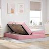 vidaXL Letto con contenitore e materasso Rosa 200 x 200 cm Velluto