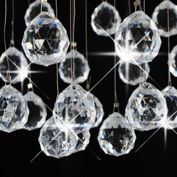 vidaXL Lampadario Perle di Cristallo a Sfera Argento 3 Lampadine G9