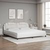 vidaXL Letto Viana con Materasso Bianco 200x200cm in Similpelle