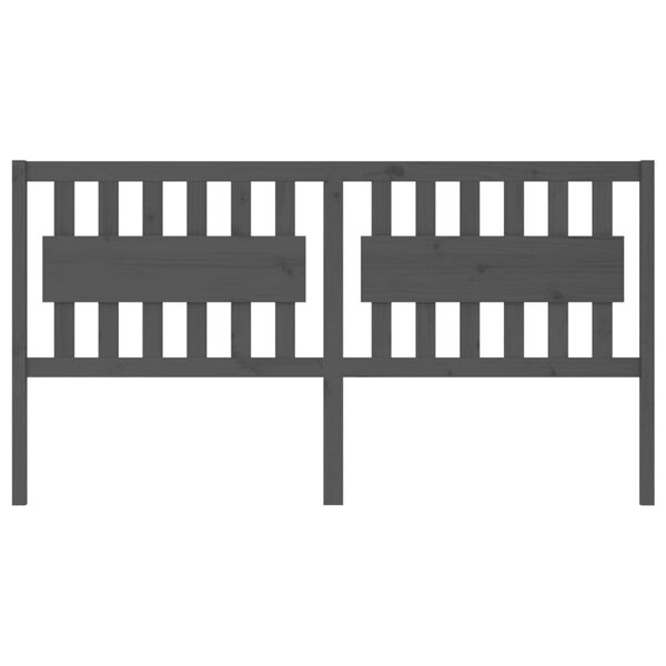 vidaXL Testiera per Letto Grigia 185,5x4x100 cm Legno Massello di Pino