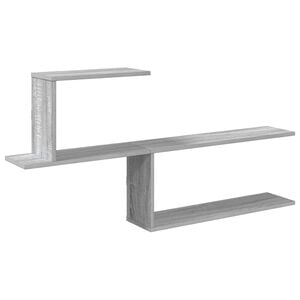 vidaXL Scaffale da parete Sonoma grigio 122 x 18 x 60 cm