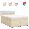 vidaXL Giroletto a Molle con Materasso Crema 160x200 cm in Tessuto