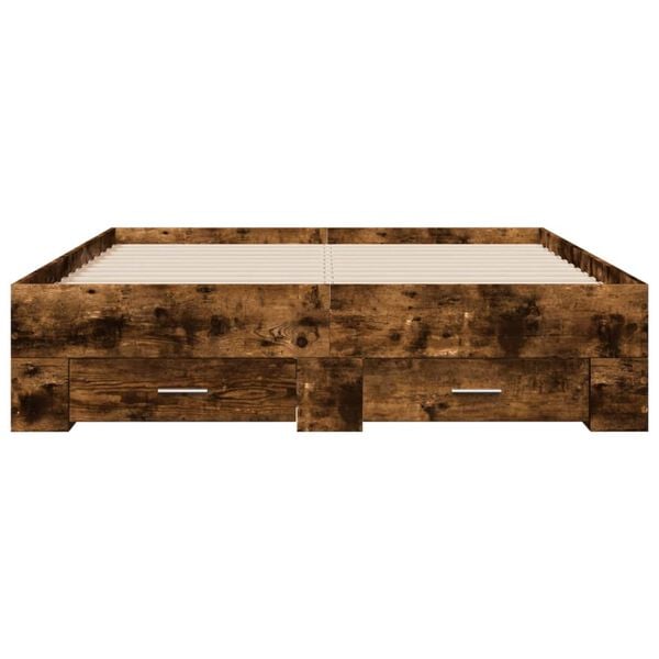 vidaXL Giroletto con Cassetti Rovere Fumo 120x190 cm Legno Multistrato
