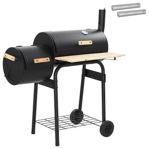vidaXL Griglia da Esterno 103 x 60 x 113 cm Acciaio Nero