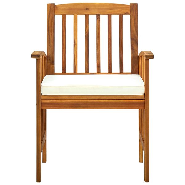 vidaXL Sedie da Pranzo per Giardino 3pz Cuscini in Massello di Acacia