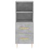 vidaXL Credenza Grigio Cemento 34,5x34x180 cm in Legno Multistrato
