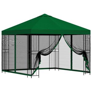 vidaXL Gazebo da giardino con pareti laterali 3 x 3 m Verde