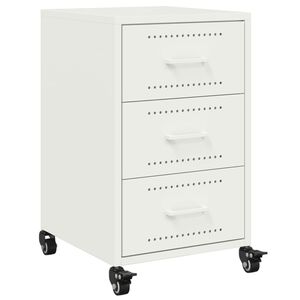 vidaXL Comodino Bianco 36x39x59 cm in Acciaio