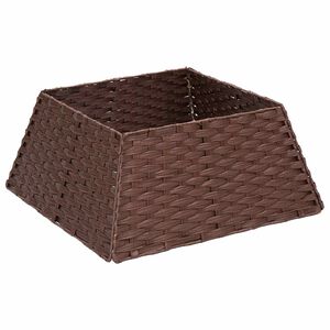 vidaXL Collare per Albero di Natale Quadrato Marrone Scuro polyrattan