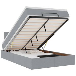 vidaXL Pouf Letto con Materasso Grigio Chiaro 120x200 cm in Tessuto