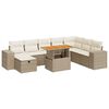 vidaXL Set Divano da Giardino 9 pz con Cuscini Beige Polyrattan Acacia