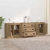 vidaXL Sideboards con cassetto 3 pcs Legno vecchio 70 x 35,5 x 67,5 cm