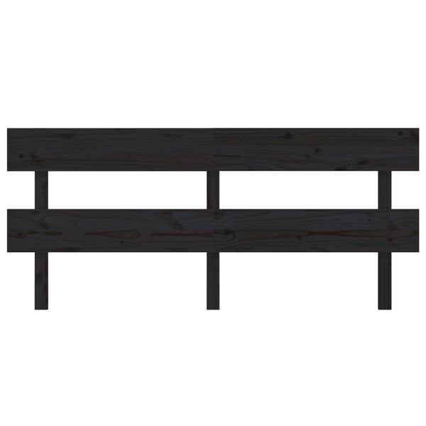 vidaXL Testiera per Letto Nera 204x3x81 cm in Legno Massello di Pino