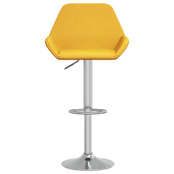 vidaXL Sgabelli da Bar 2 pz Giallo Senape in Tessuto