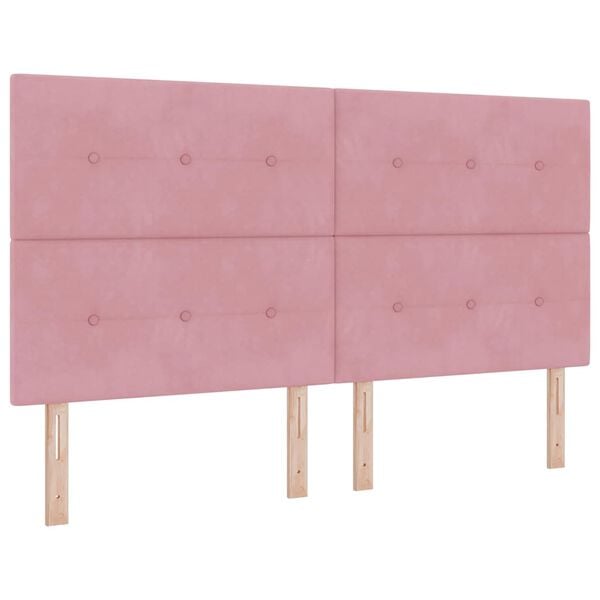 vidaXL Letto a molle con materasso Rosa 180 x 200 cm Tessuto