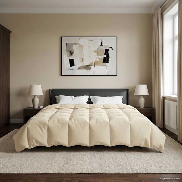 vidaXL Duvet Invernale Trapuntato Crema 200 x 220 cm Microfibra