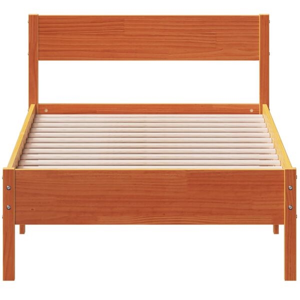 vidaXL Letto senza Materasso Marrone Cera 90x200 cm Legno di Pino