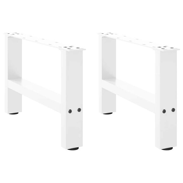 vidaXL Gambe per Tavolino da Caff&egrave; Bianche 2 pz 50x(30-31) cm Acciaio