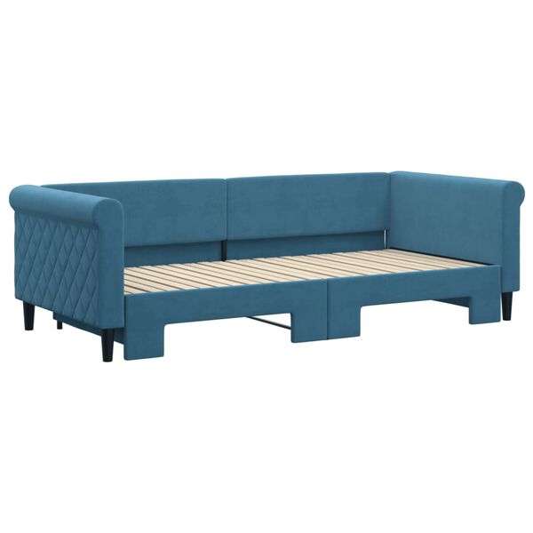 vidaXL Divano Letto con Letto Estraibile Blu 90x200 cm in Velluto