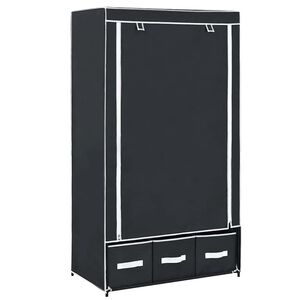 vidaXL Armadio Nero 87x49x159 cm in Tessuto