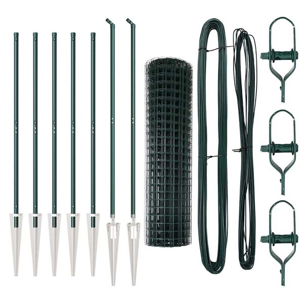 vidaXL Recinzione con Posto Verde 1,4 x 10 m Acciaio e PVC