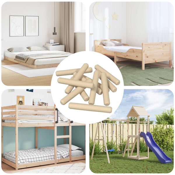 vidaXL Dowel in legno 12000 pcs Marrone Legno massello