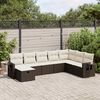 vidaXL Set Divani da Giardino 8 pz con Cuscini Marrone in Polyrattan