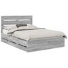 vidaXL Struttura del letto con cassetto Grigio Sonoma 150 x 200 cm