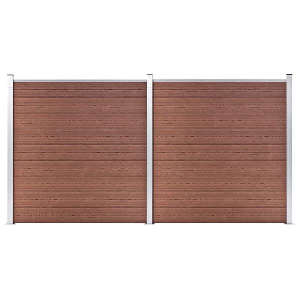 vidaXL Recinzione da Giardino in WPC 353x186 cm Marrone
