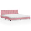 vidaXL Letto con Materasso Hanko Rosa 200x200 cm in Velluto