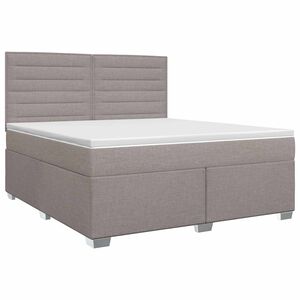 vidaXL Letto box spring con materasso Tortora 140 x 200 cm Tessuto