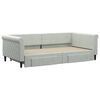 vidaXL Divano Letto Estraibile Cassetti Grigio Chiaro 100x200 Velluto