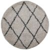 vidaXL Tappeto Shaggy PAMPLONA a Pelo Lungo Beige e Antracite &Oslash; 80 cm