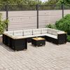 vidaXL Set Divani da Giardino 10pz con Cuscini in Polyrattan Nero