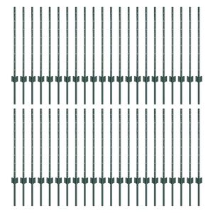 vidaXL Palo della recinzione 44 pcs Verde 120 cm Acciaio