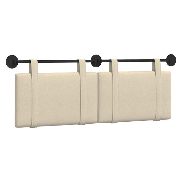 vidaXL Testata appesa Montaggio a parete Crema 130 x 55 x 5 cm Tessuto