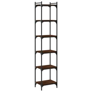 vidaXL Libreria 6 Ripiani Rovere Marrone 40x30x188cm Legno Multistrato