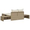vidaXL Lettino Prendisole con Cuscini Beige in Polyrattan