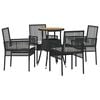 vidaXL Set da Pranzo per Giardino 5 pz Nero polyrattan