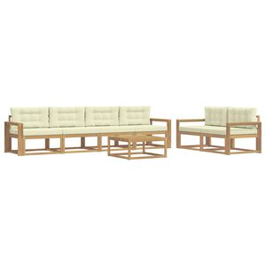 vidaXL Set di divani da esterno 6 pz Bianco e Crema