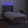 vidaXL Letto a Molle con Materasso e LED Tortora 100x200cm in Tessuto