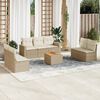 vidaXL Set Divano da Giardino 8 pz con Cuscini Beige in Polyrattan
